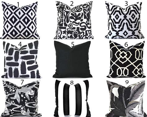 black and white outdoor pillow covers